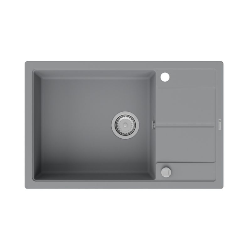 Zlewozmywak GranMaster Horizon 780x500x20,3 mm 1 komorowy z ociekaczem oraz syfonem, tytan 1szt.