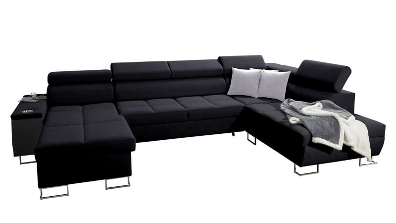 Narożnik z barkiem MIRJAN 24 Morena VI lewy czarny + jasny popielaty 1 szt.