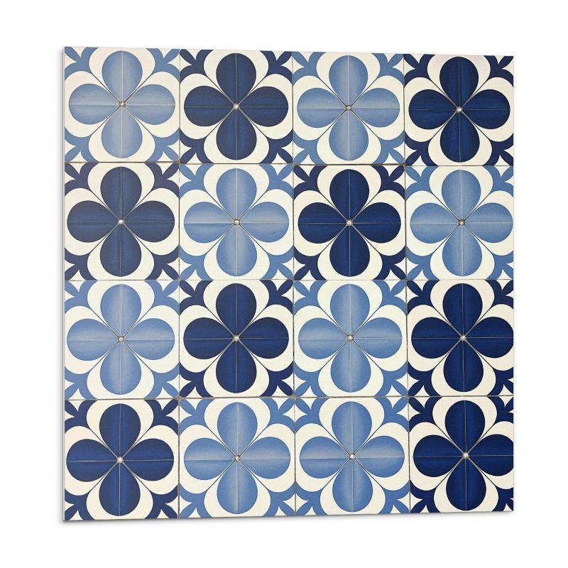 Kafelki samoprzylepne Wallfluent 30x30 cm Wzór kwiatów w geometrycznym stylu 9 szt.