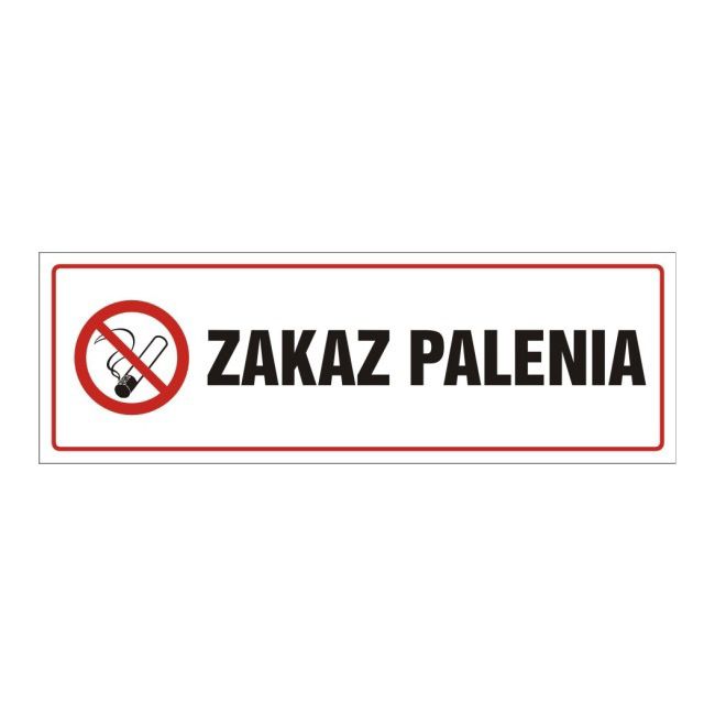 Znak Zakaz palenia 10 x 30 cm