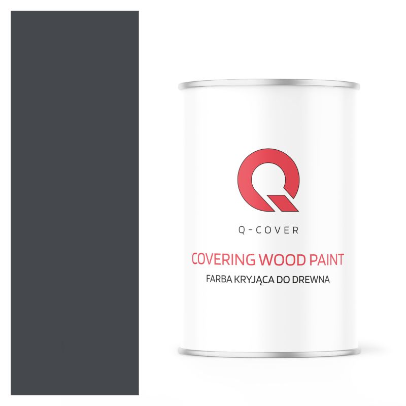 Farba Kryjąca do Drewna Q-Cover Grafitowy RAL7024 Satyna 1L