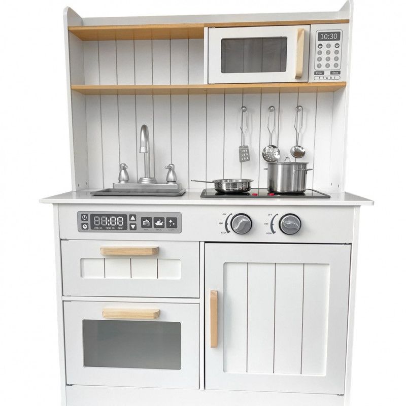 Drewniana kuchnia dla dzieci 4iQ Group KiddieCookery z przyborami kuchennymi 1szt.