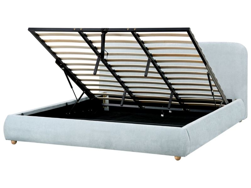 Łóżko z pojemnikiem Blagnac 180 x 200 cm Błękitny 1 szt.