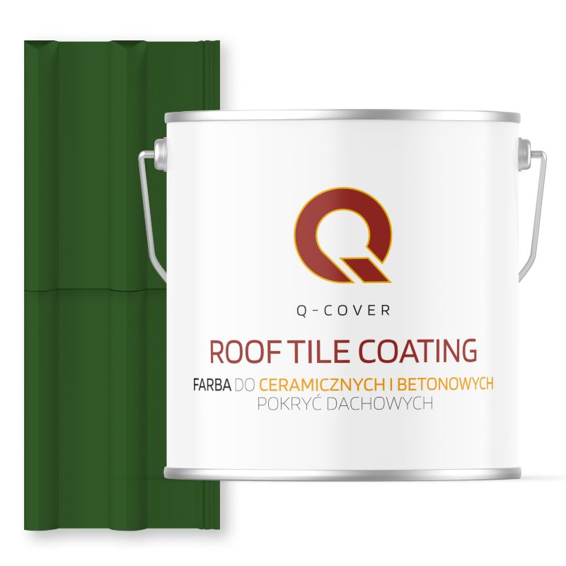 Farba do Dachów Ceramicznych i Betonowych Pokryć Dachowych Q-Cover Zielony liściasty RAL6002 Półmat 5L