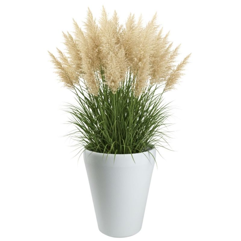 Donica Purea HowHomely wysoka ogrodowa duża biała h51,2x39,5 cm 1 szt.