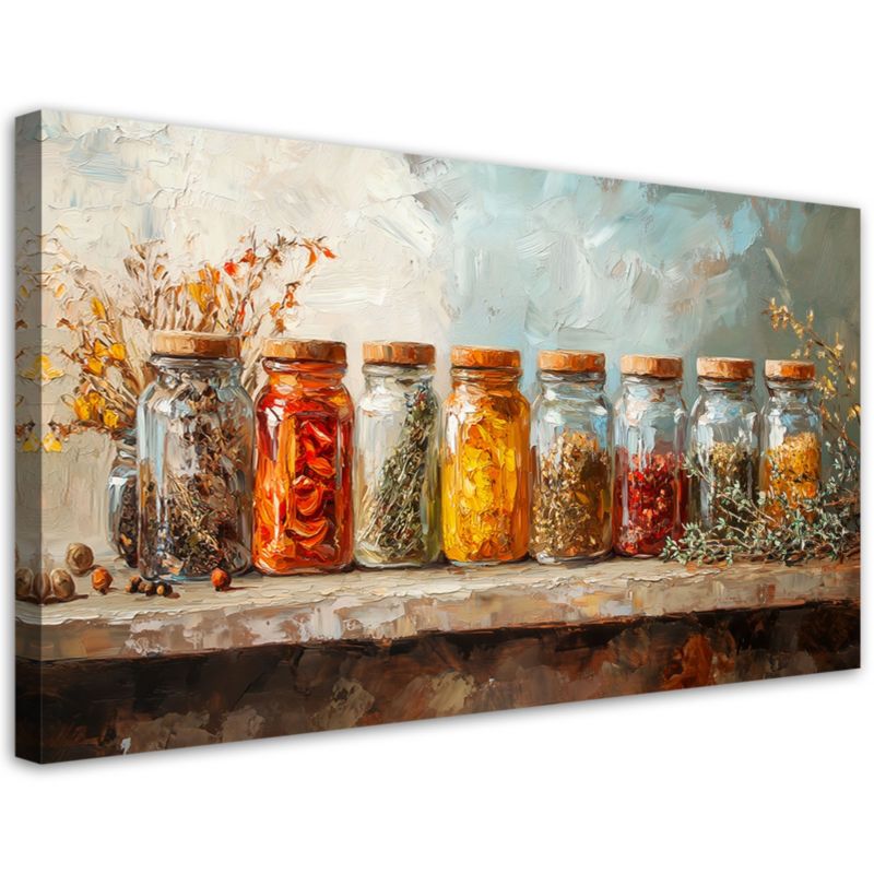 Obraz na płótnie Feeby Zioła Przyprawy Kolorowe 100x50cm 1szt