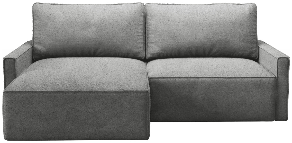 Grafitowy narożnik nowoczesny rozkładany z pojemnikiem w tkaninie baranek NORBERT