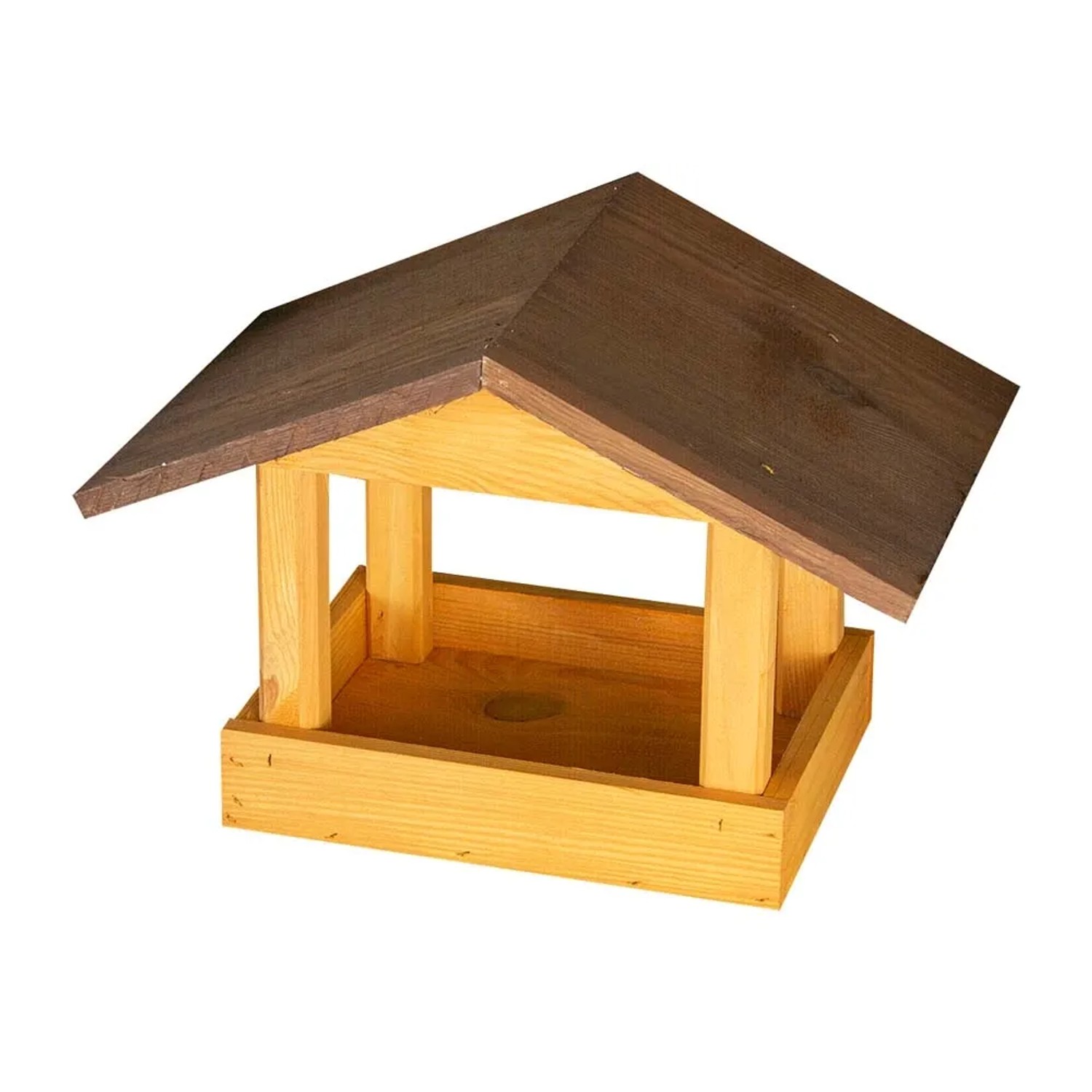 Karmnik dwuspadowy domek ciemnobrązowy-pom - 22 x 33 x 22 cm