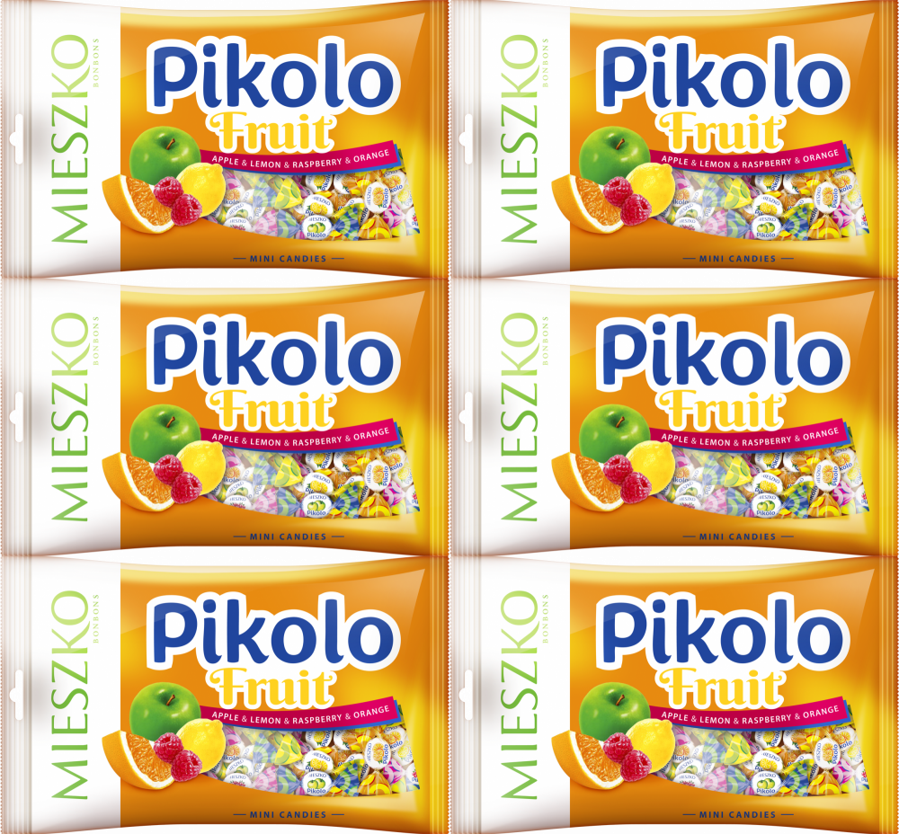 6x Cukierki Mieszko Mini Pikolo Fruit, owocowy, 1kg