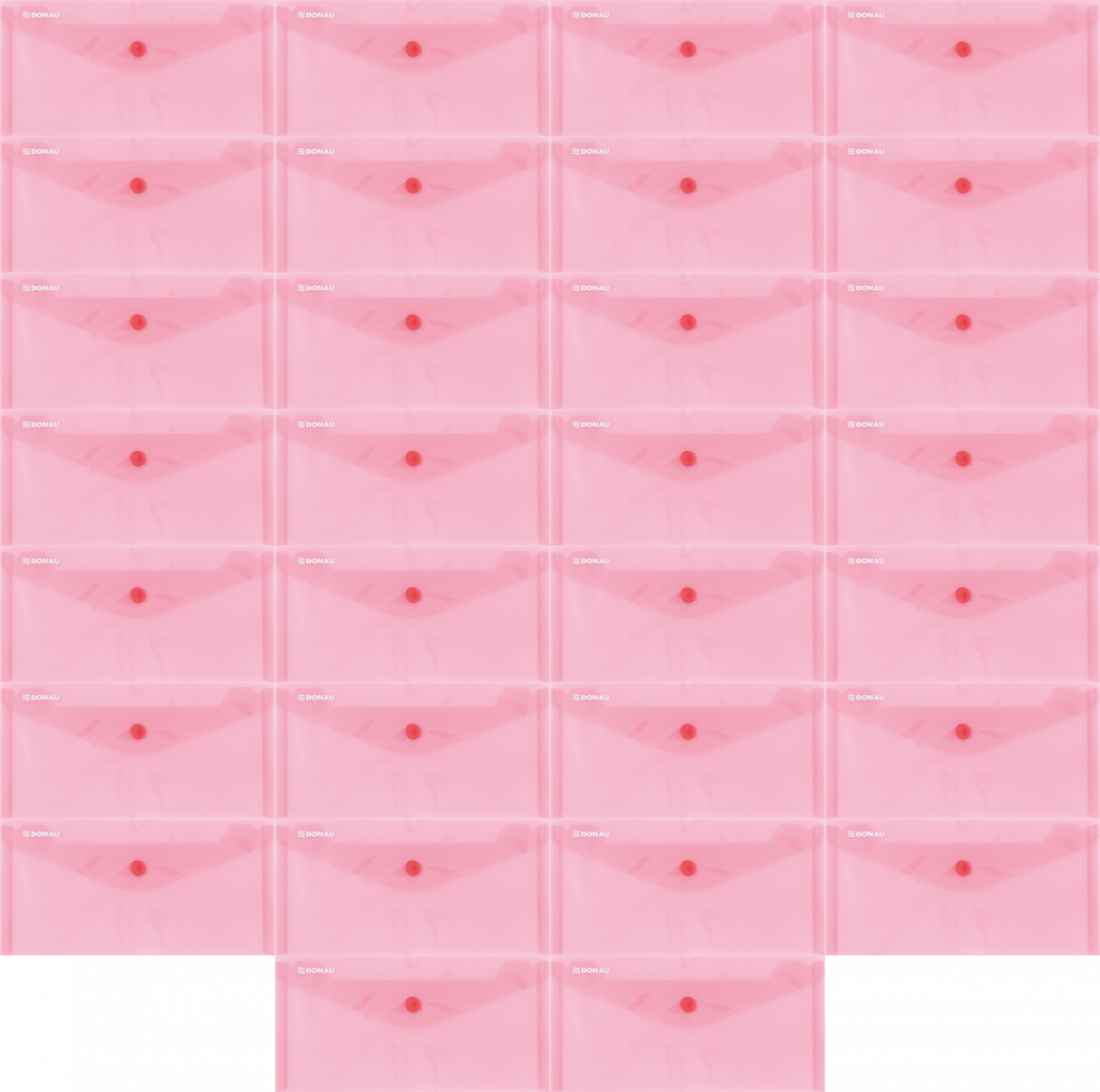 100x Teczka kopertowa Donau, DL, na zatrzask, czerwony