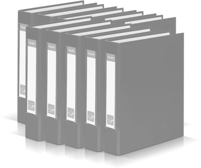 10x Segregator ringowy Vaupe, A5, szerokość grzbietu 40mm, 2 ringi, szary