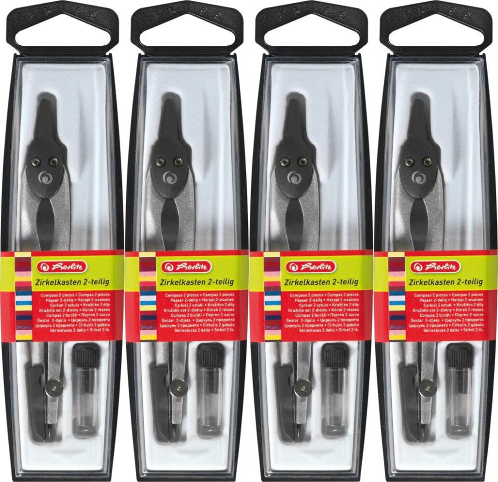 4x Cyrkiel Herlitz, 280mm, srebrny