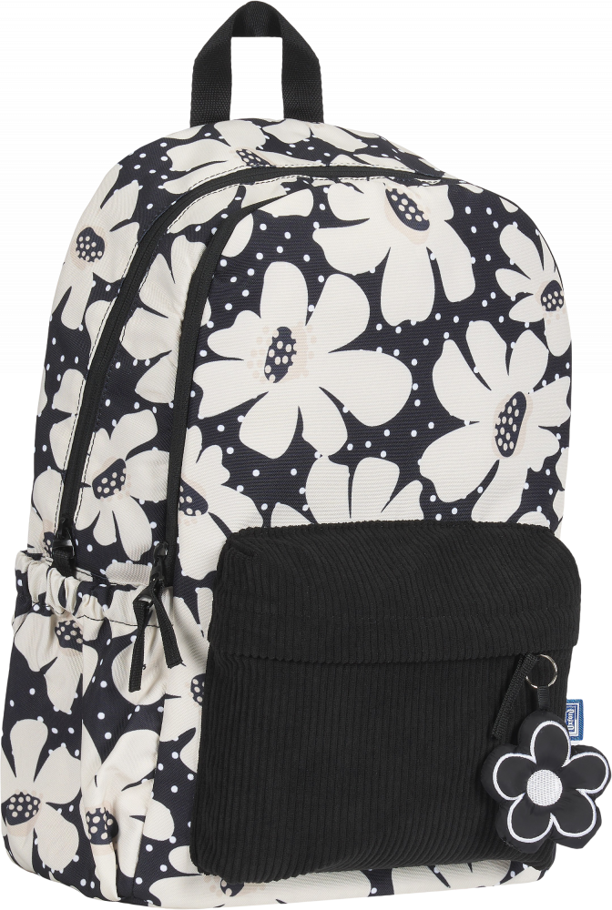 Plecak szkolny Oxford Bloom, dwukomorowy, 26l, 43x29x15cm, czarno-beżowy
