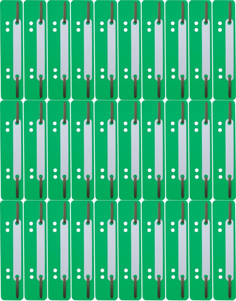 50x Wąsy skoroszytowe spinające dokumenty Durable, 25 sztuk, zielony
