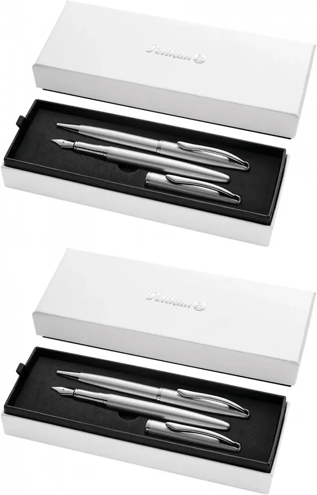 2x Zestaw Pelikan Jazz Noble Elegance Silver, pióro wieczne + długopis