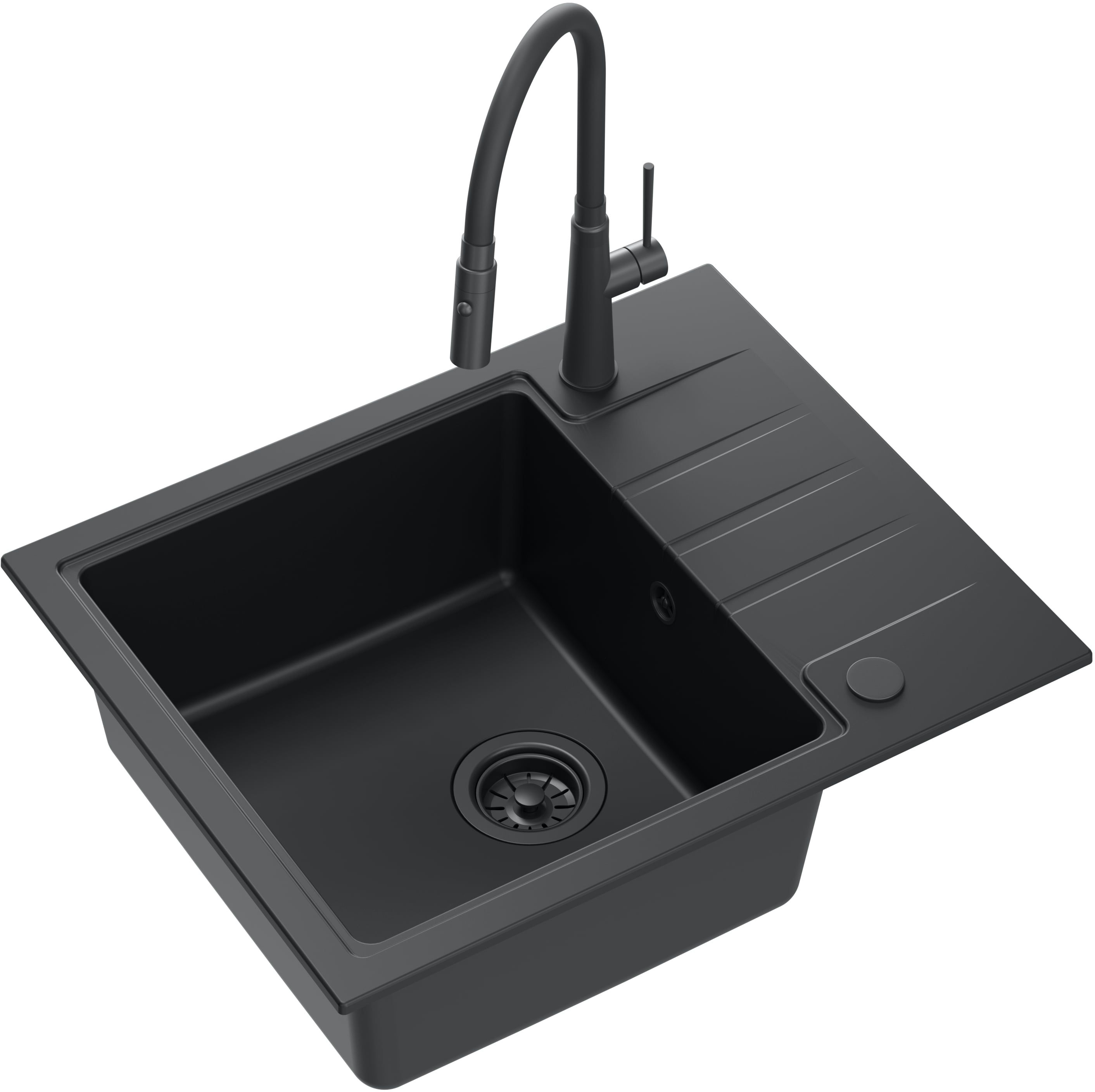 Zestaw Quadron zlewozmywak Peter 116 z baterią Gina czarny HCQP6250BLMPC_3922505BLM