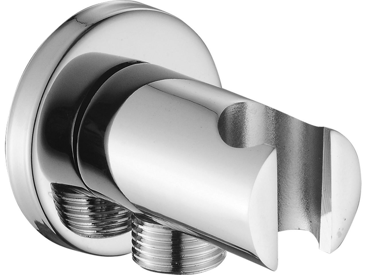 Laveo Rondo przyłącze kątowe z uchwytem chrom NPX060O