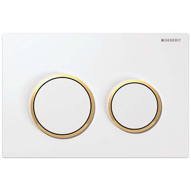 GEBERIT Przycisk spłukujący OMEGA20 21,2x14,2 cm biały/złoty 115085KK