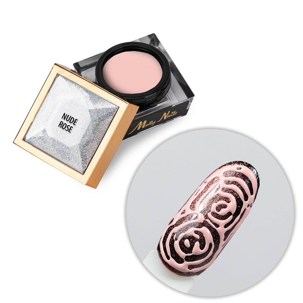 Creative Flow Color Gel - kreatywny NailArt żel do efektu topniejących, miękkich wzorów Molly Nails Nude Rose HEMA/Di-HEMA free 5 g