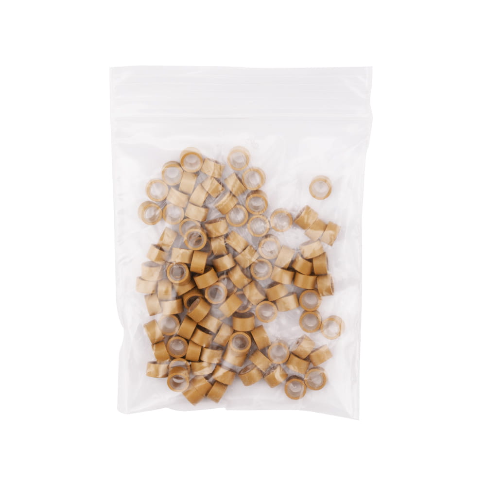 Mikroringi z silikonem do przedłużania włosów 5 mm kolor Nr 9 woreczek 100 szt