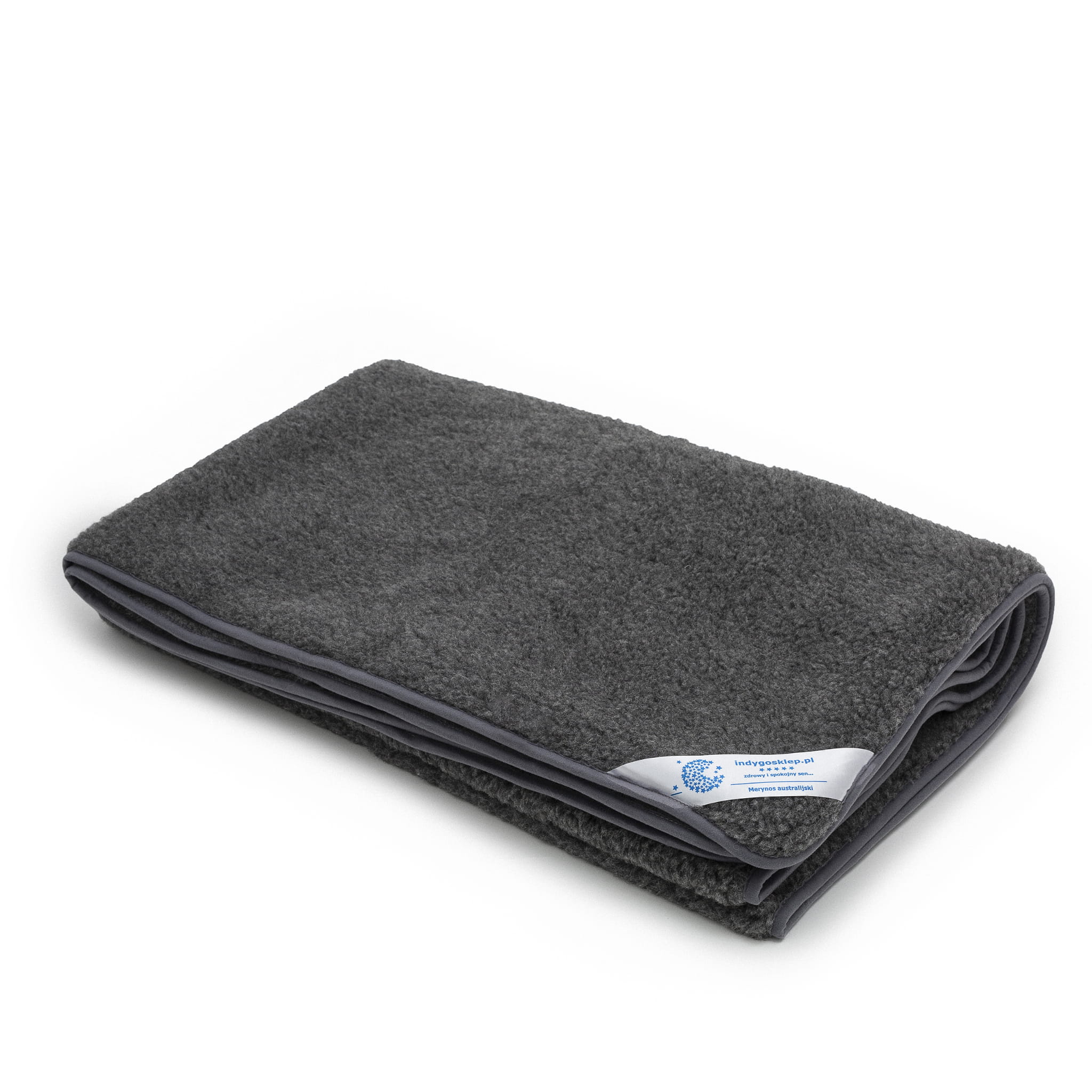 koc wełniany merynos tumbler grafitowy 100x140 (+-5cm)