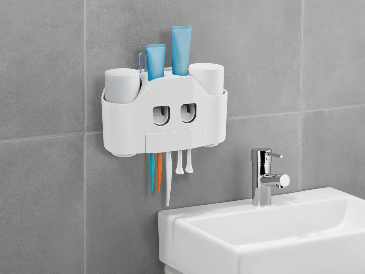 Livarno home Dozownik do pasty do zębów z uchwytem na szczoteczki