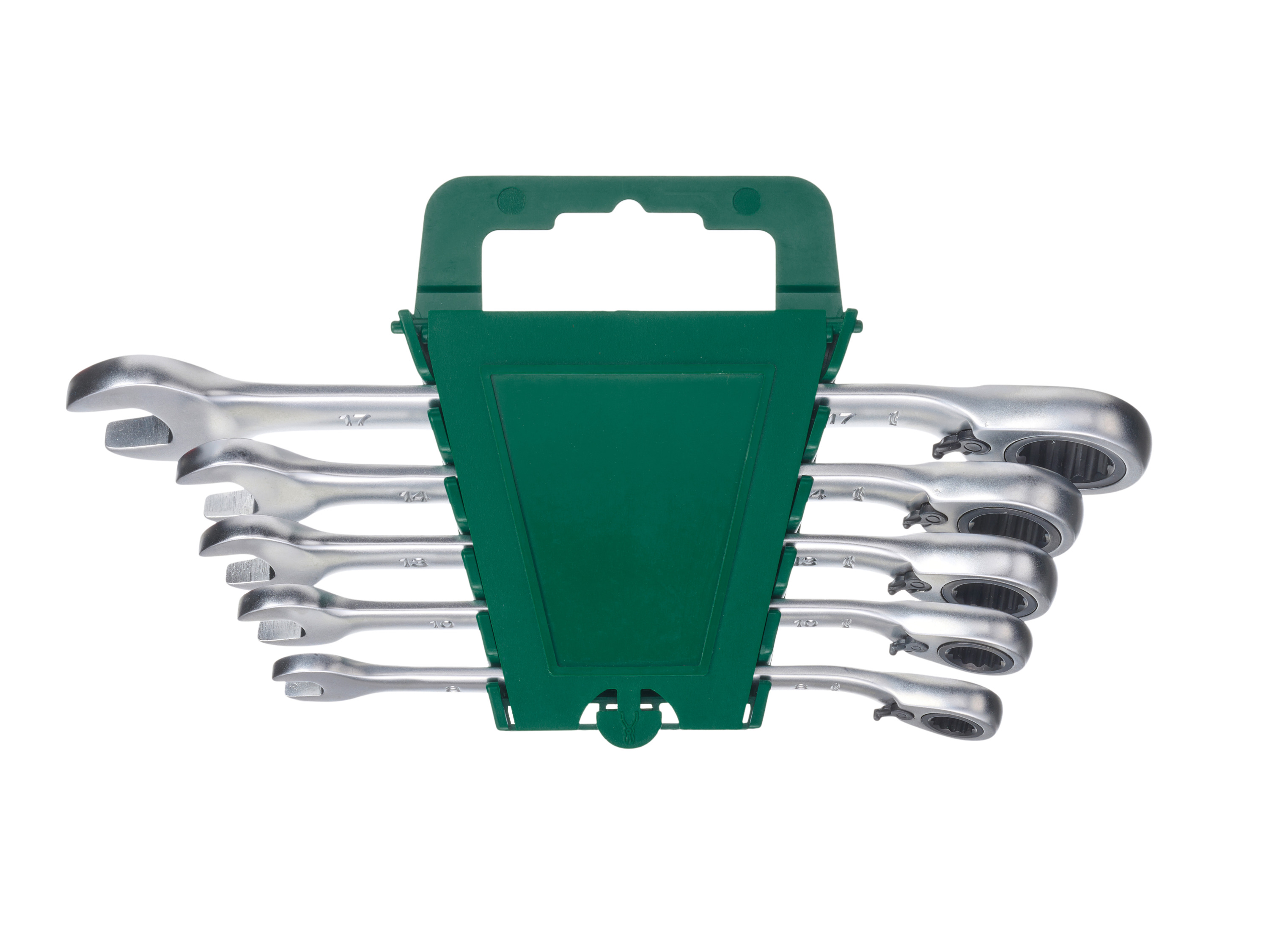 Parkside Zestaw kluczy płasko-oczkowych z grzechotką, 5 lub 6 elementów Grzechotka i przełączanie