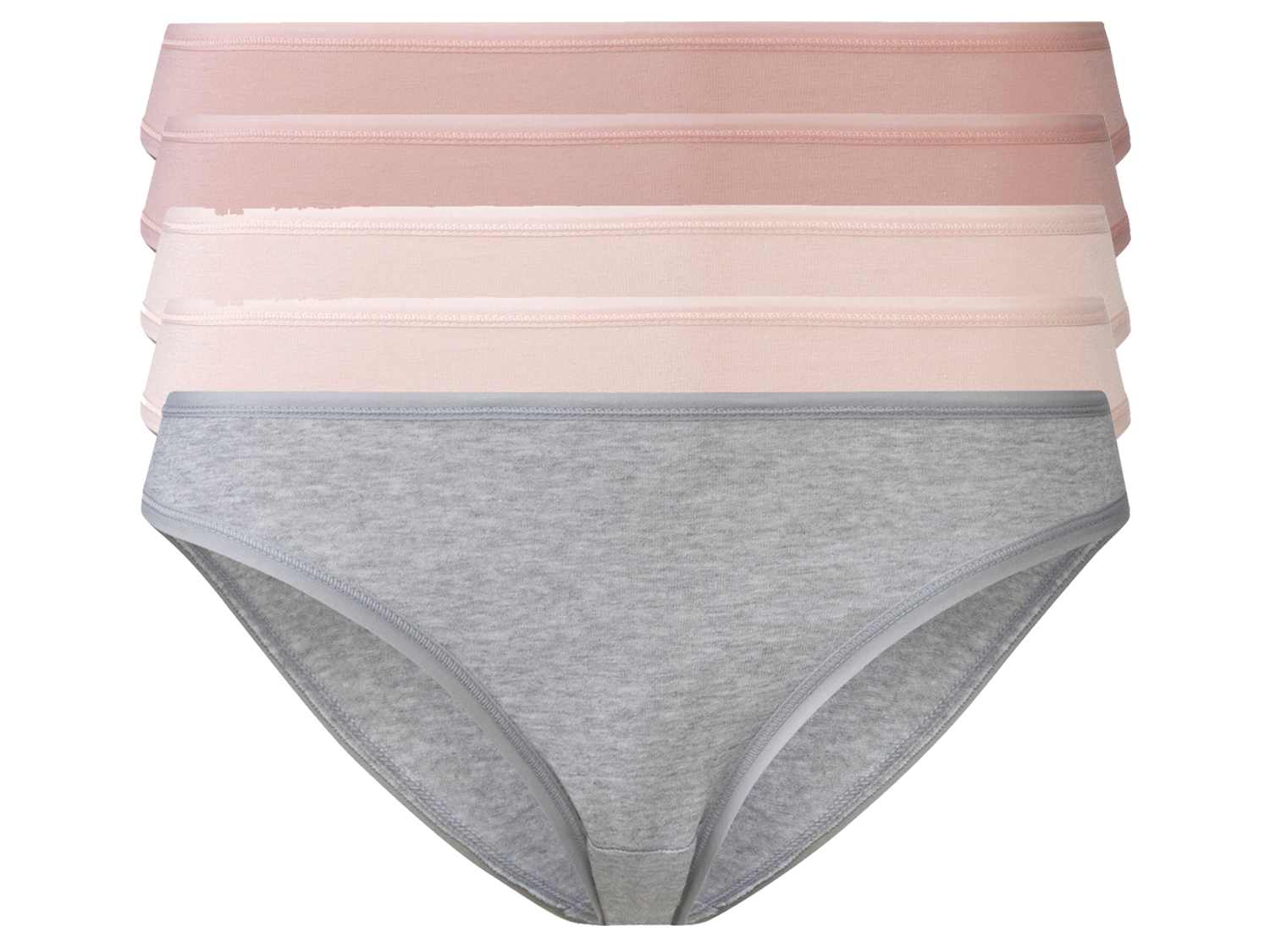 esmara Majtki figi damskie, 5 par Szary/różowy/różany, XS 32/34