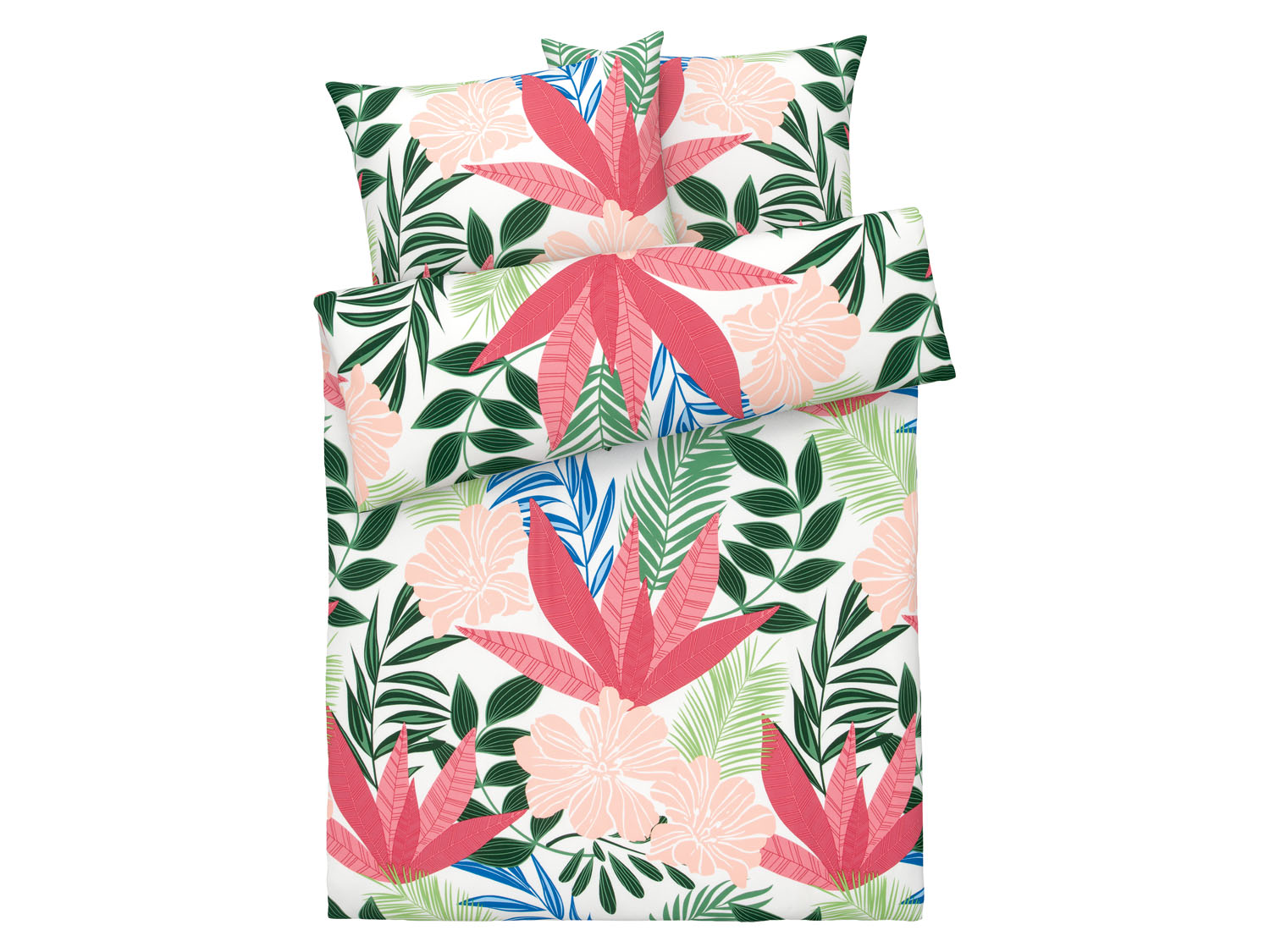 Livarno home Pościel z mikrowłókna satynowego, 160 x 200 cm Kwiaty/ różowy