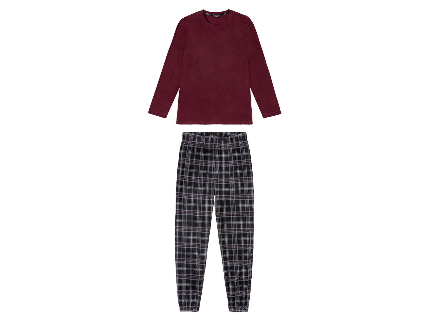 Livergy Piżama męska z polaru, 1 komplet XL 56/58, Bordowy