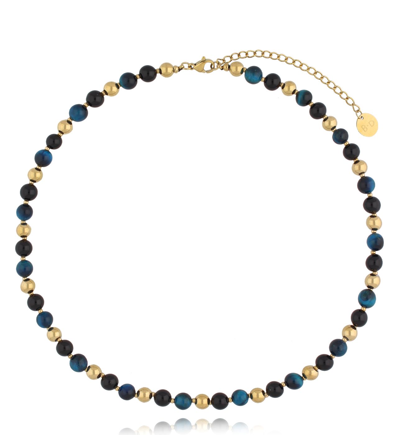 Naszyjnik z agatami i tygrysim okiem - By Dziubeka