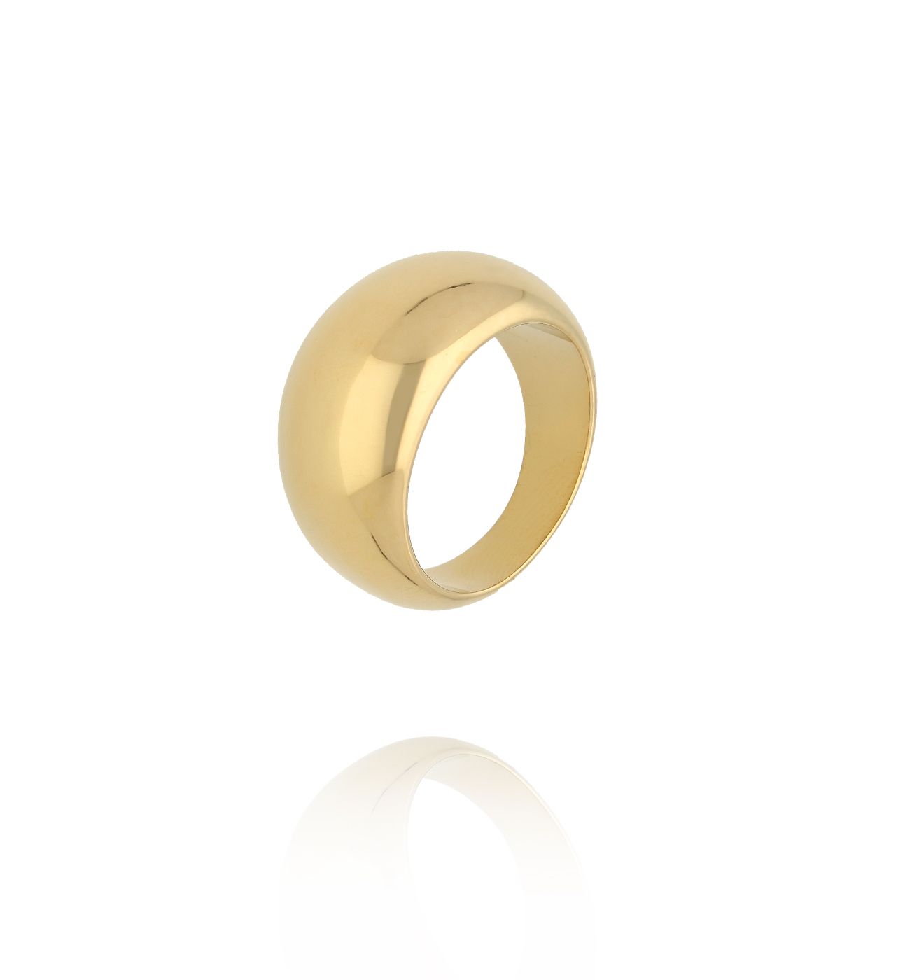 Pierścionek szeroki złoty typu „bomba" PSY0146 - By Dziubeka