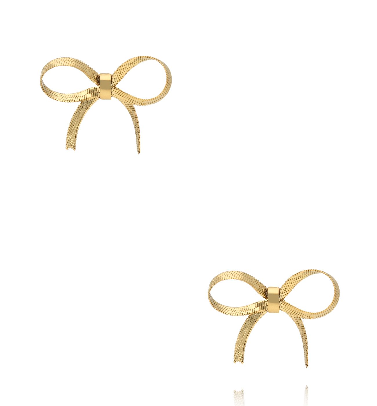 Kolczyki kokardki złote KSY0324