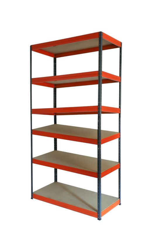 Regał metalowy MODO24 magazynowy stojak grafitowo-pomarańczowy helios 196x75x60cm 6 półek po 400 kg 1 szt.