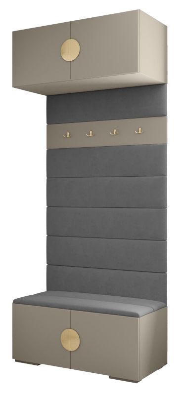 Garderoba wysoka do przedpokoju Abiks INOVA 4 kaszmir+złoty+man16 1 szt.