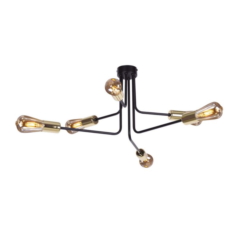 Lampa sufitowa wisząca Kaja Kuga czarna wym: 32 x 58 x 58 cm 6xE27 x 60W 1 szt.