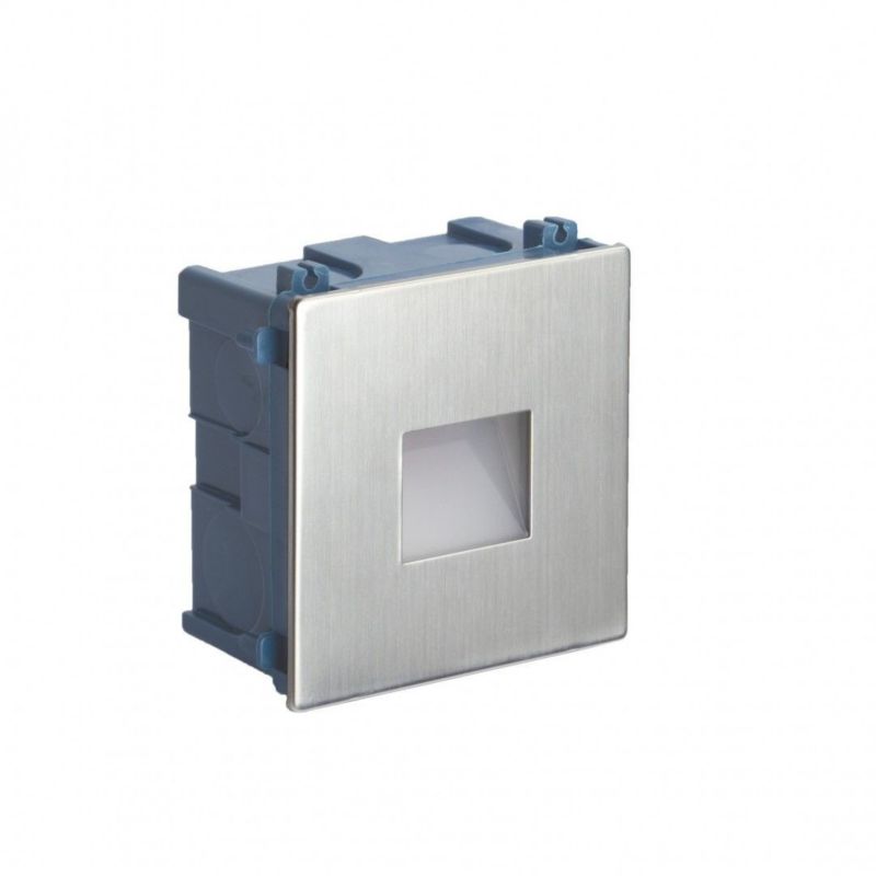 Oprawa zewnętrzna wpuszczana SU-MA Mur srebrna LED 1W 4000K 60lm IP65 wym: 8,5 x 8,5 x 4,8 cm - 1 szt.