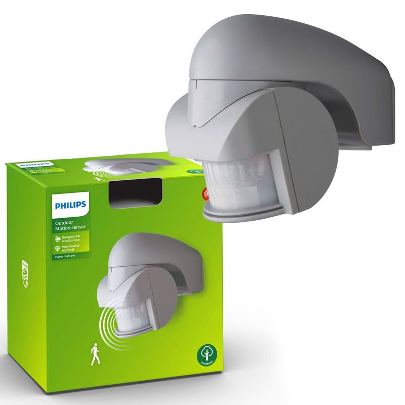 Czujnik Ruchu i Zmierzchu Philips PIR IP44 Zewnętrzny Natynkowy Szary 1 szt.