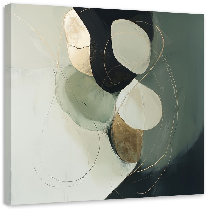 Obraz do salonu sypialni Feeby Abstrakcja zielona plamy farby 30x30cm 1szt