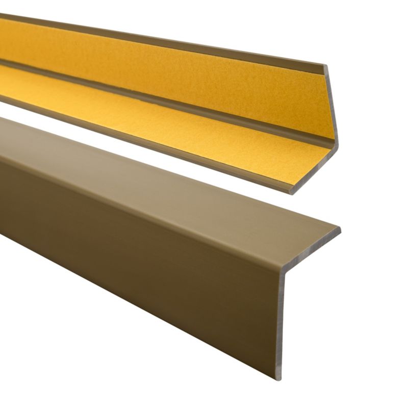 Kątownik miękki PCV 35x35mm QUEST, kątownik samoprzylepny ochronny, mosiądz, 150 cm