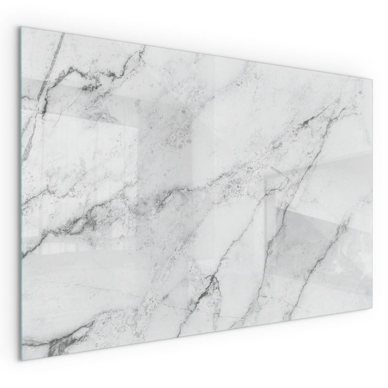 Szklana Podkładka Pod Kominek Prostokąt Wallfluent 100x70 cm Marmurowa faktura z żyłkami 1 szt.