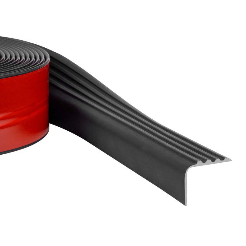 Profil schodowy antypoślizgowy PVC 40x 30 mm QUEST, samoprzylepny nosek schodowy, rolka 6 m, czarny, 1 szt.