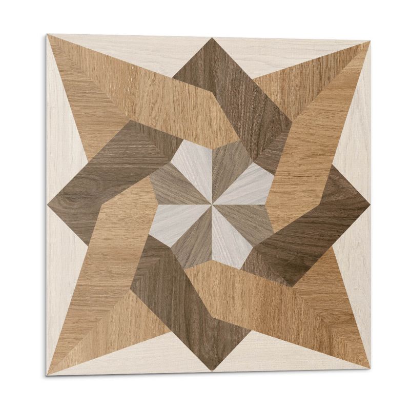 Kafelki samoprzylepne Wallfluent 30x30 cm Wielokątowy wzór drewnianej mozaiki 9 szt.