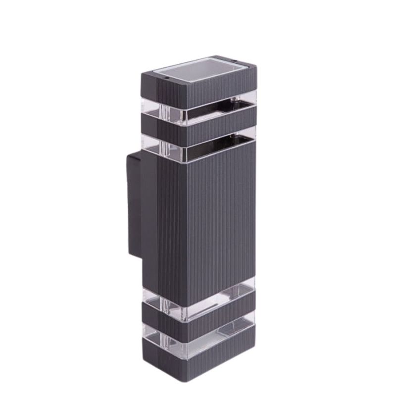 Kinkiet ścienny zewnętrzny Ecolight Kinkiety antracytowo-przezroczysty 2 x GU10 x 35W IP54 wym: 31 x 10 x 6,5 cm - 1 szt.