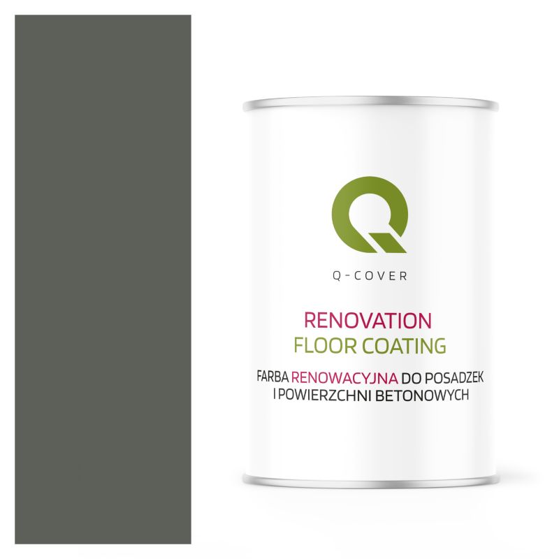 Farba Renowacyjna do Posadzek i Powierzchni Betonowych Q-Cover Szaro-Zielony RAL7009 Mat 1L