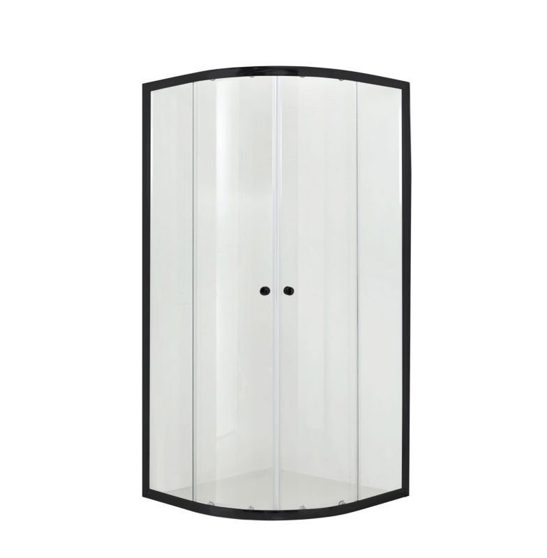 Kabina prysznicowa Hagser Andrea półokrągła czarny mat 80x80 cm szkło przezroczyste 1 szt.