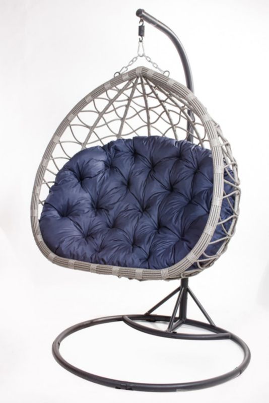 Poduszka ogrodowa na fotele wiszące kokon, Setgarden, 130x100 cm Granatowa Poduszki fotele wiszące na balkon/taras, 1szt