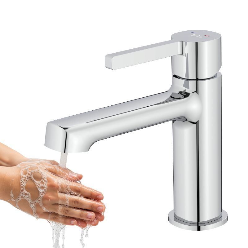 Bateria umywalkowa Laveo stojąca Alita chromowana z korkiem klik-klak 1 szt.