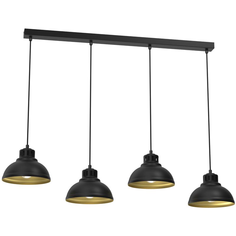 Lampa wisząca Luminex Sven czarny mat-złoty mat wym: 110 x 105 x 21 cm 4xE27 x 15W 1 szt.