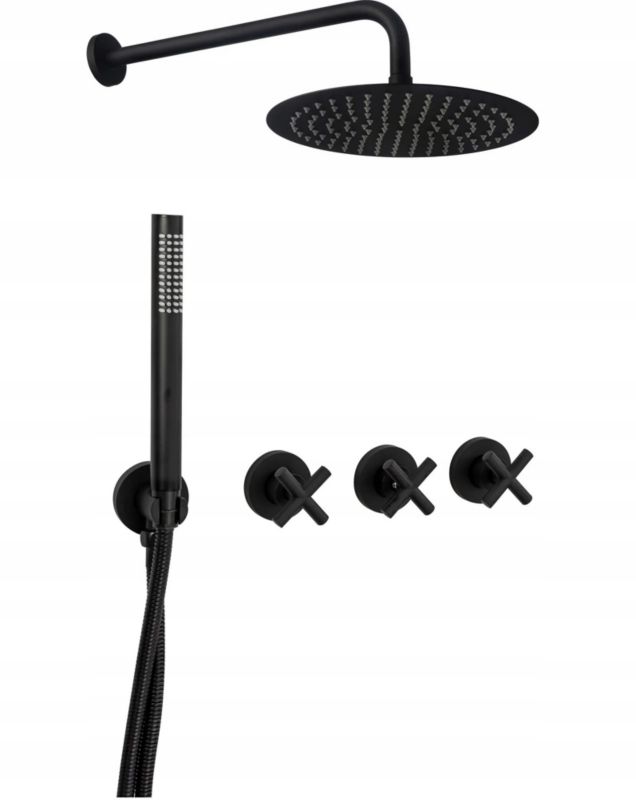 Zestaw Natryskowy Podtynkowy Rea Exit Czarny 51X30X36Cm 1 Szt